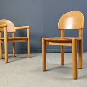 Rainer Daumiller pine wood dining chairs for Hirtshals Savvaerk set of