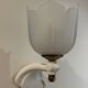 pair of ceramic and frosted glass wall lights 1950