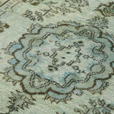 Handwoven Overdyed Oriental 1970s 190 cm x 314 cm Blue Carpet