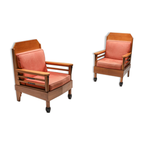 paire de fauteuils club - art