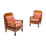 Pair of club chairs art deco Europe 1960