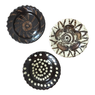 Trio of handmade ceramic cups