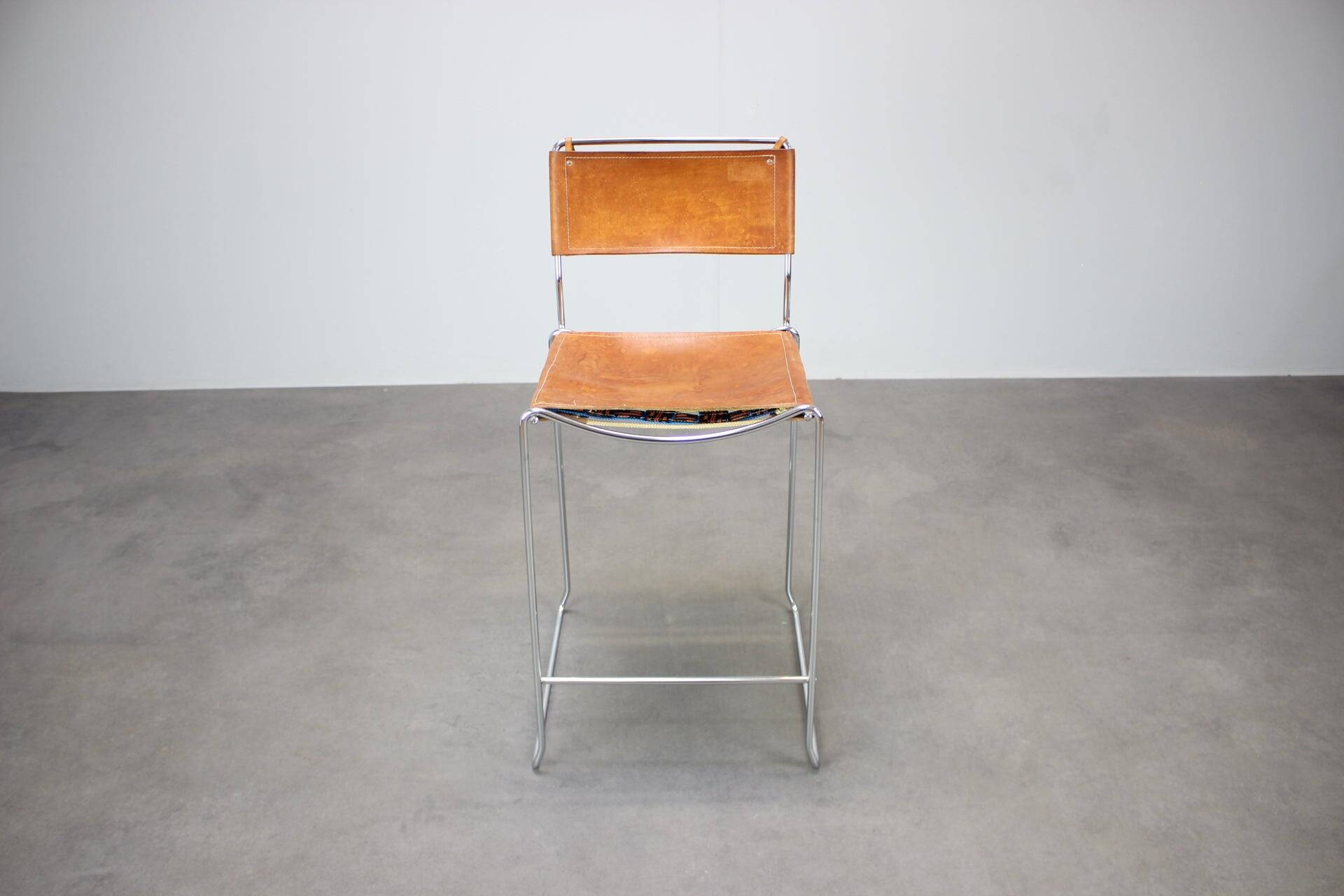 Leather stool by Giandomenico Belotti for Alias, Italy, 1970s.