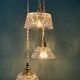 Vintage triple suspension lampshade in glass and cut crystal - collection