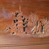 Coffre de mariage chinois en bois sculpté fin XIXème
