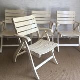 4 vintage folding garden armchairs