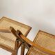 Pair folding chairs caning