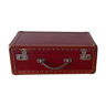 30s red leather suitcase