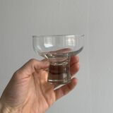 5 verres sur pied en verre épais