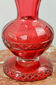 Bohemian red crystal vase decorated with vine leaves, 19th century