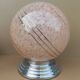 Old clichy glass ball ceiling light imposing pink & silver art deco lighting