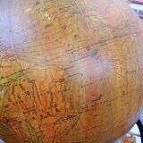 Vintage earth globe with light, Germany 1949