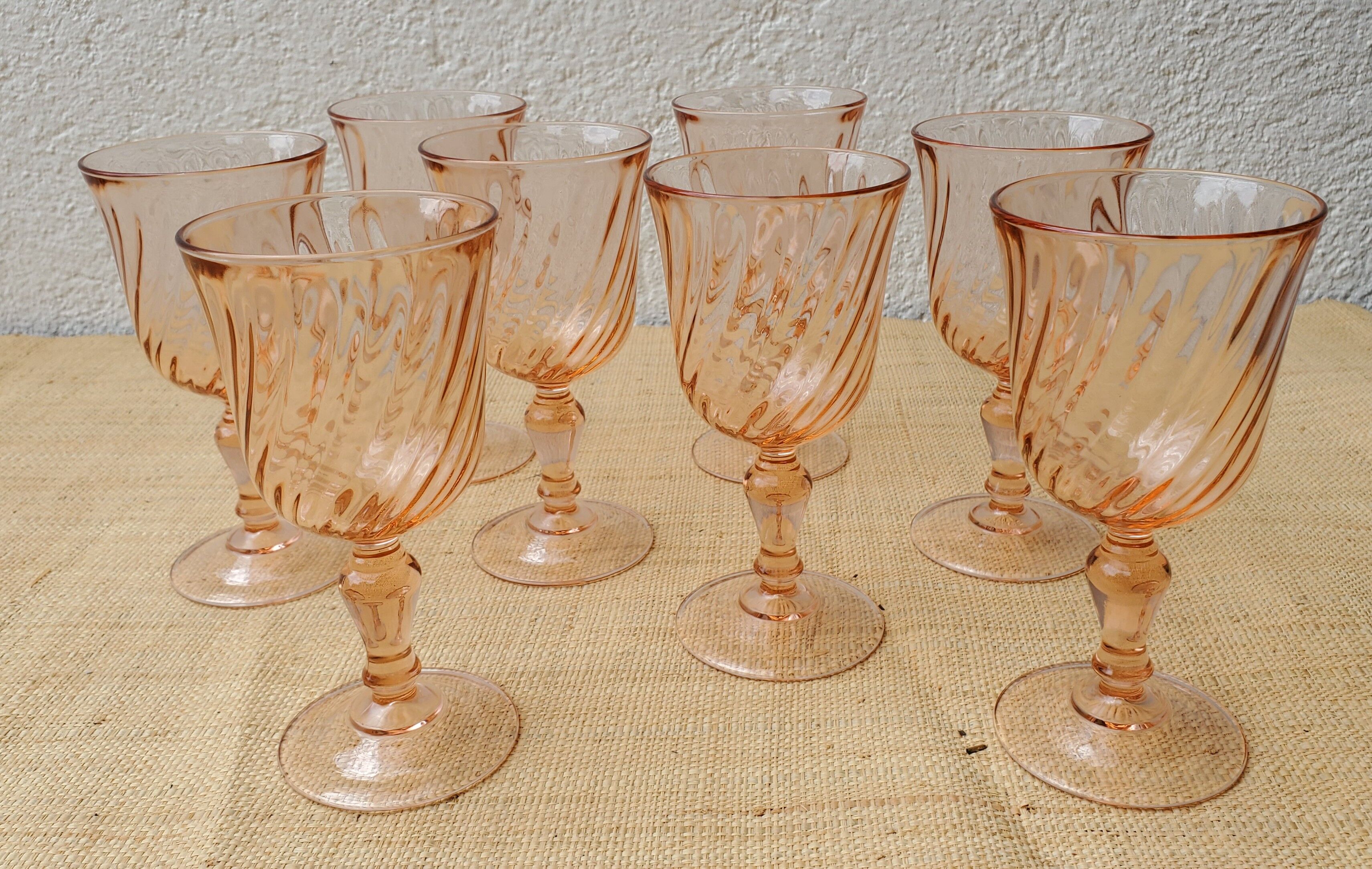 8 pink glasses