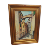 Landscape oil on canvas by Loreda
