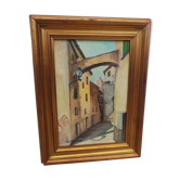Landscape oil on canvas by Loreda