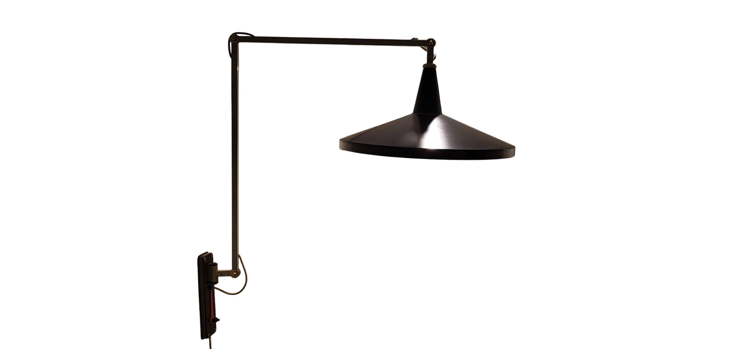 Wim Rietveld for Gispen 4050 'Panama ' lamp in Black, 1955