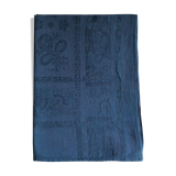 Damask linen and silk tinted royal blue