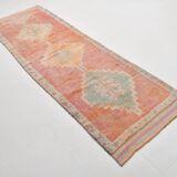 3x10 Peach Red Orange Turkish Runner Rug, 101x311Cm SK 22019