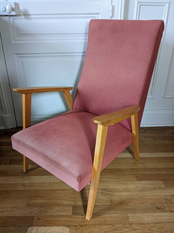 Fauteuil scandinave pieds compas