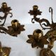 Pair of cherub candle holders in gilded bronze, early 20th century.