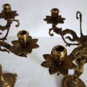 Paire de chandeliers chérubins en bronze doré début xxème