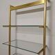 Modular shelf in glass and gilded aluminum from the 70-80s
