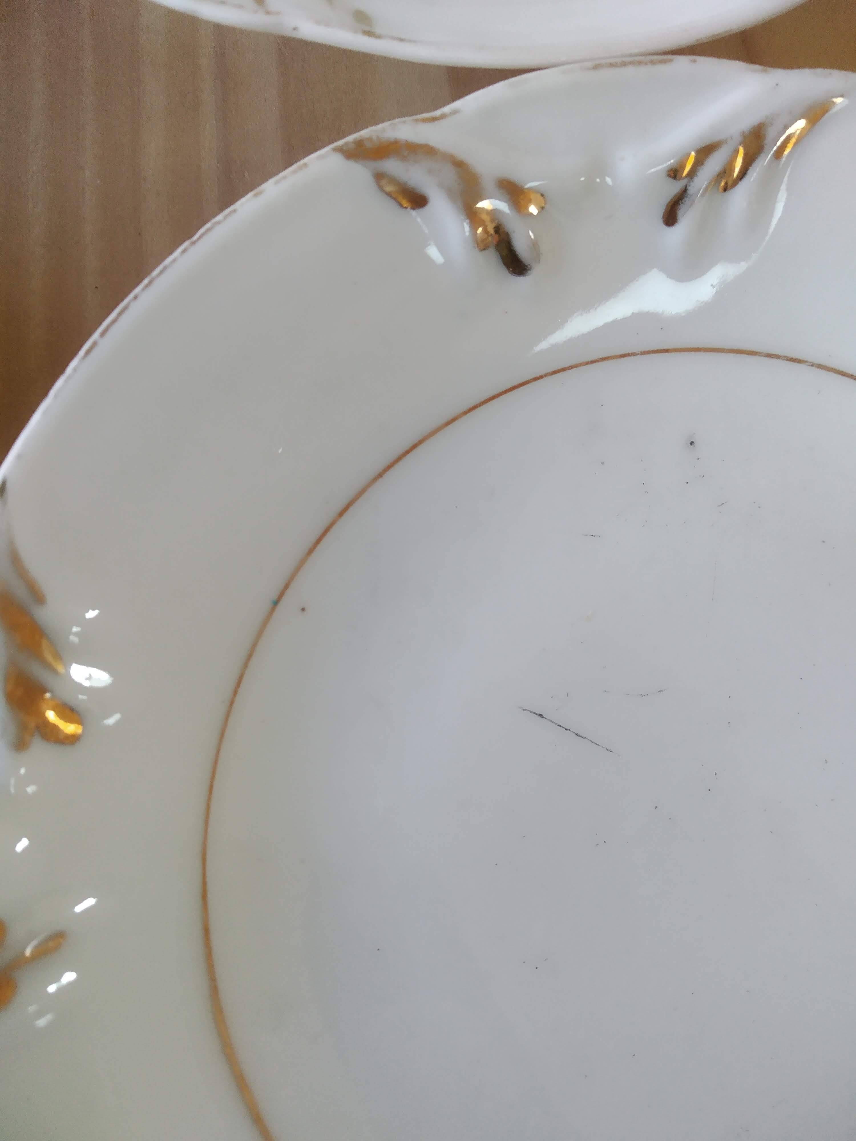 Coffee cups and sugar bowl, Old Paris Empire porcelain, Vve BARES