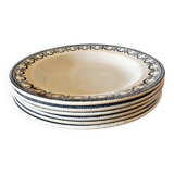 6 Salins ironstone plates, Guirlandes Louis XVI model