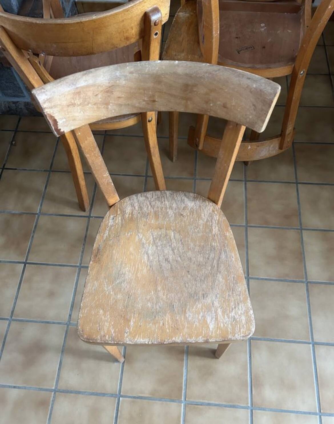 Set of 5 Baumann wooden chairs