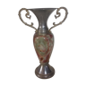 Vase en métal argenté et marbre onyx
