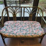Rattan bench canapé