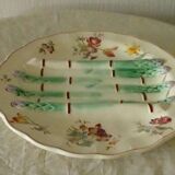 Assiette a asperges faience longchamp barbotine terre de fer