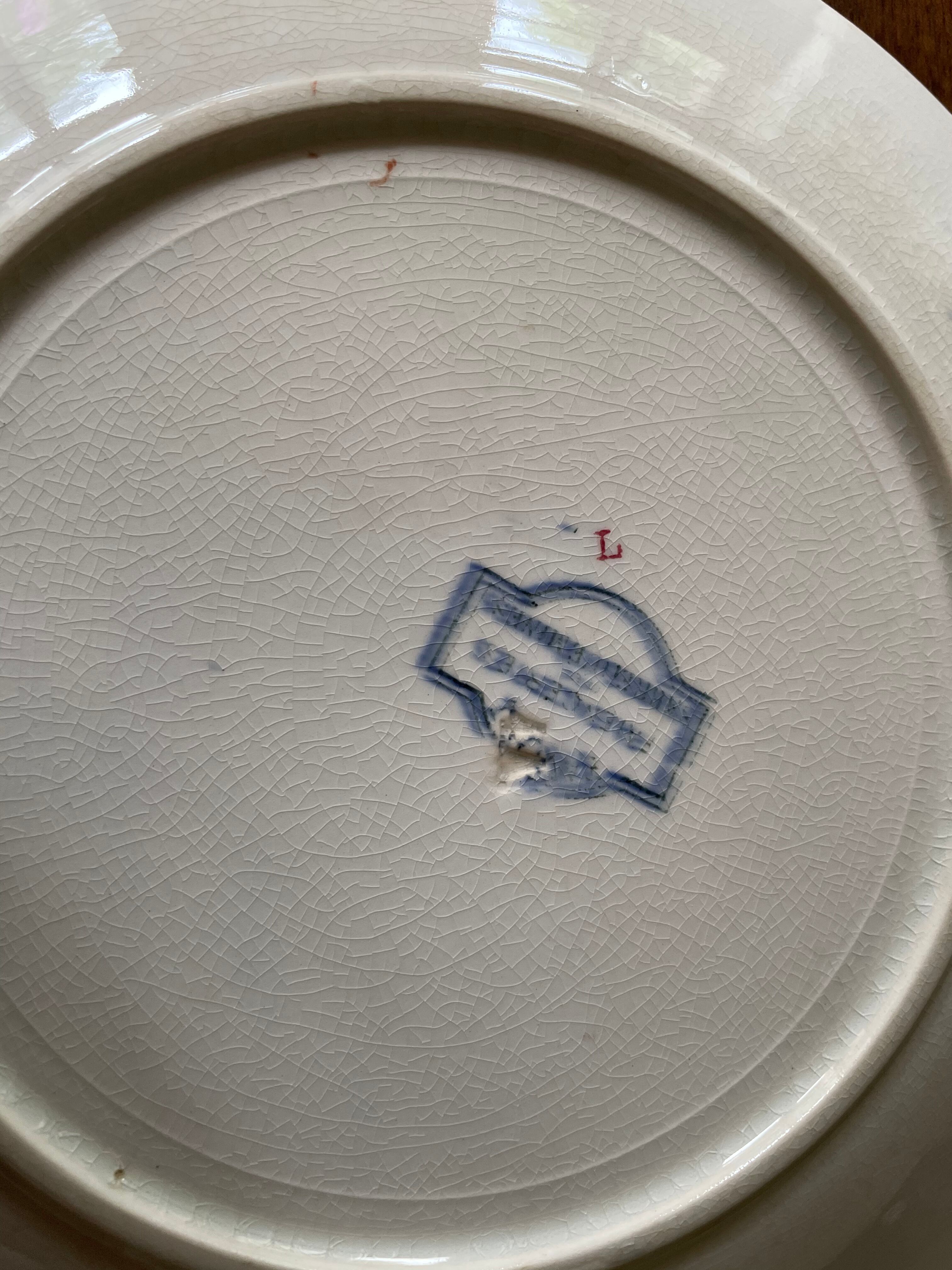 Flat plates Sarreguemines Iron Earth model Blue favorite