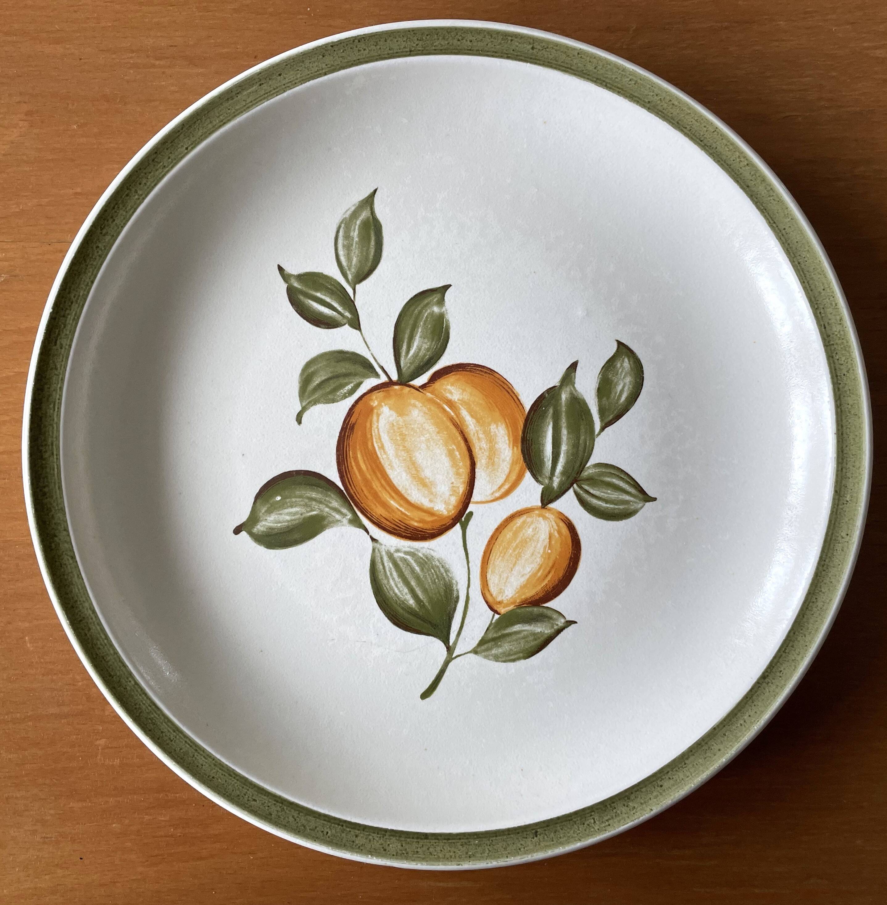 5 old Gien earthenware flat plates