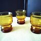 3 Verres gobelet ambré Vintage