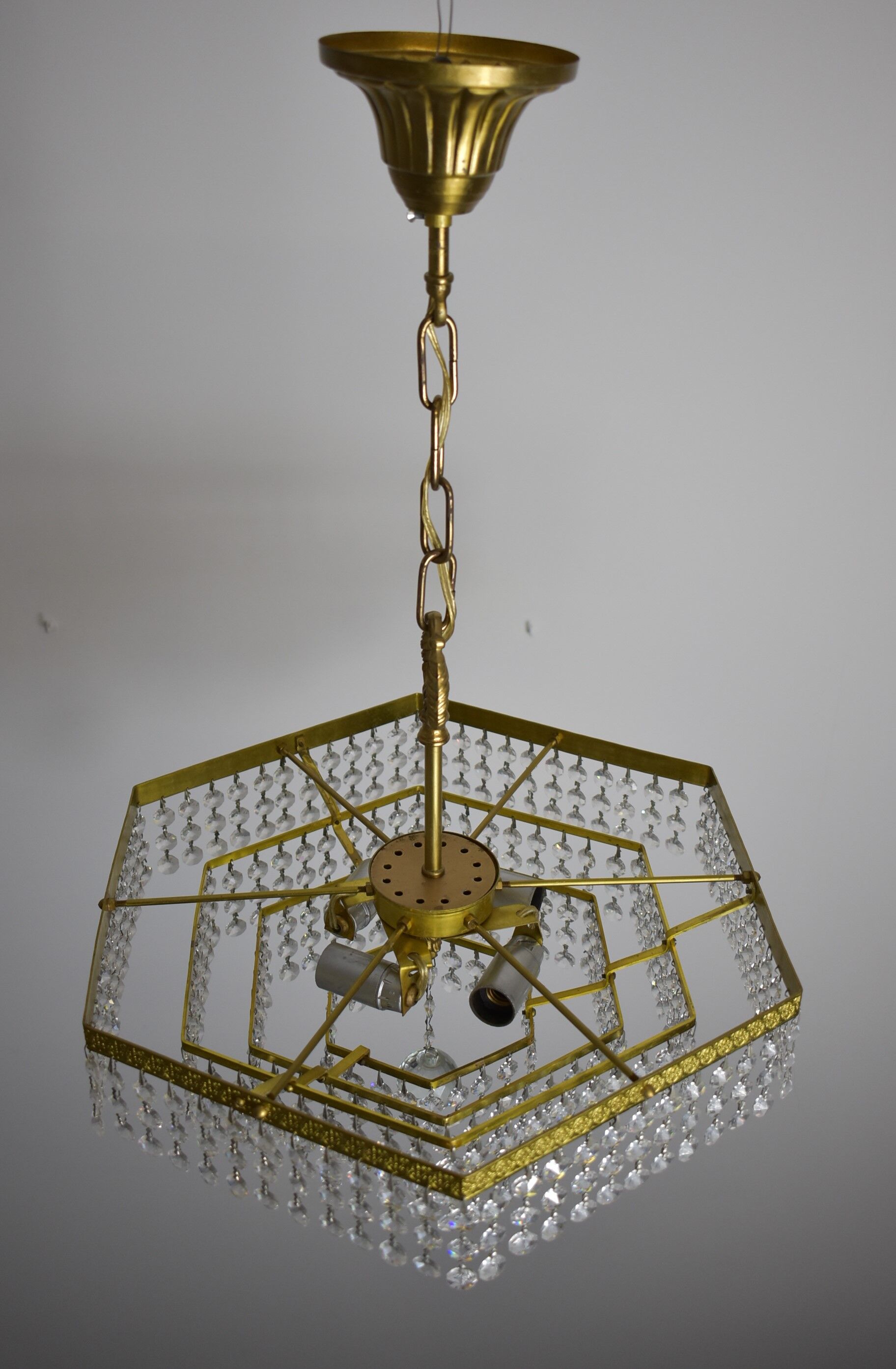 Vintage chandelier with stamps