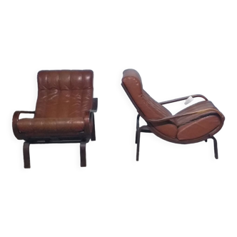 Pair of orbit chairs by Ingmar Relling