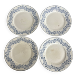 4 antique plates by Franz Anton Mehlem "Anita", antique porcelain