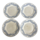 4 antique plates by Franz Anton Mehlem "Anita", antique porcelain