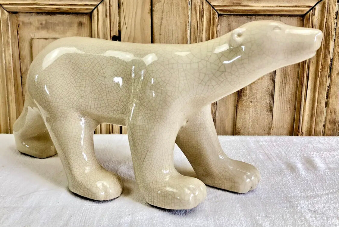 Ours craquelé Art Déco 1930 émaux de Louvière