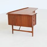 Peter Løvig Nielsen boomerang writing desk in teak Løvig Denmark 1960