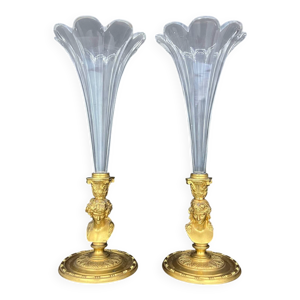 Paire de vases cornets