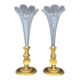 Paire de vases cornets en cristal taillé et bronze doré, de style Empi