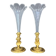 Paire de vases cornets en cristal taillé et bronze doré, de style Empi