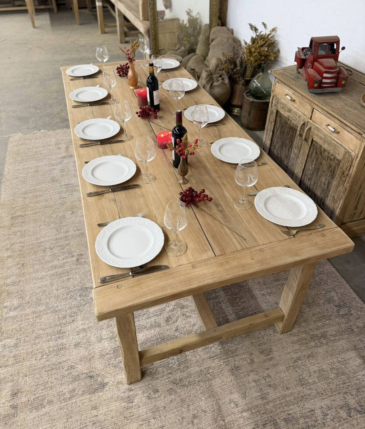 large solid oak farmhouse table