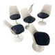 6x Saarinen Swivel Chairs for Knoll in Blue leather