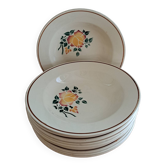 Set of 10 soup plates with Hbcm stencil