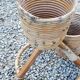 Rattan and bamboo plant holder from the 50s