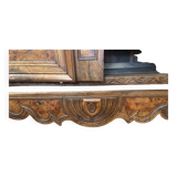 Bressane wardrobe with arched cornice, walnut and fresne magnifying glass.