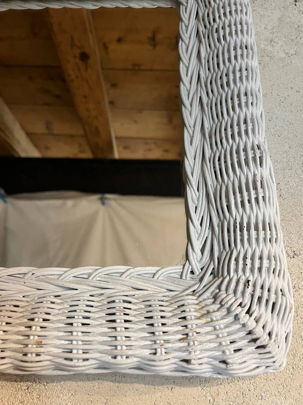 Vintage wicker/rattan mirror